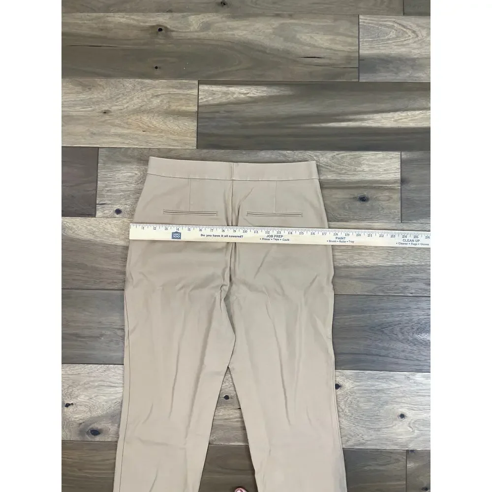 Ann Taylor Cuffed Ankle Pants Size 8 Cotton Blend Classic Cropped Camel